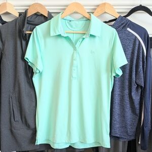 Under Armour Mint Green HeatGear Athletic Polo Shirt Women’s Golf Tennis